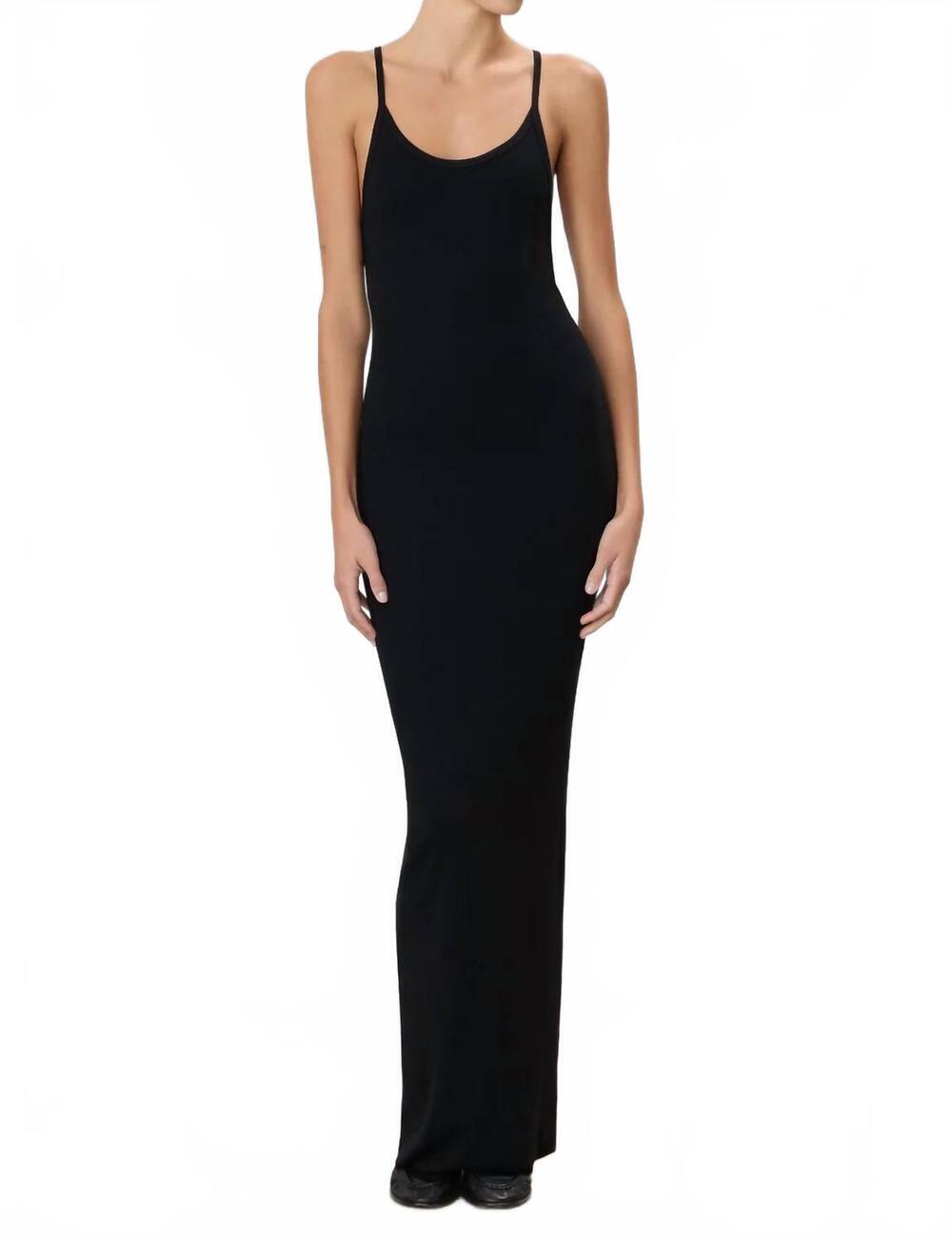 NEW ETERNE ribbed tank maxi dress in black